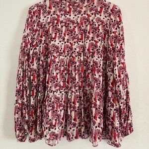 Pink floral layer blouse